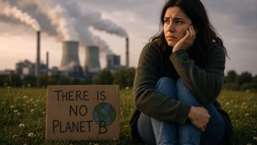 woman thinking How to deal with climate anxiety