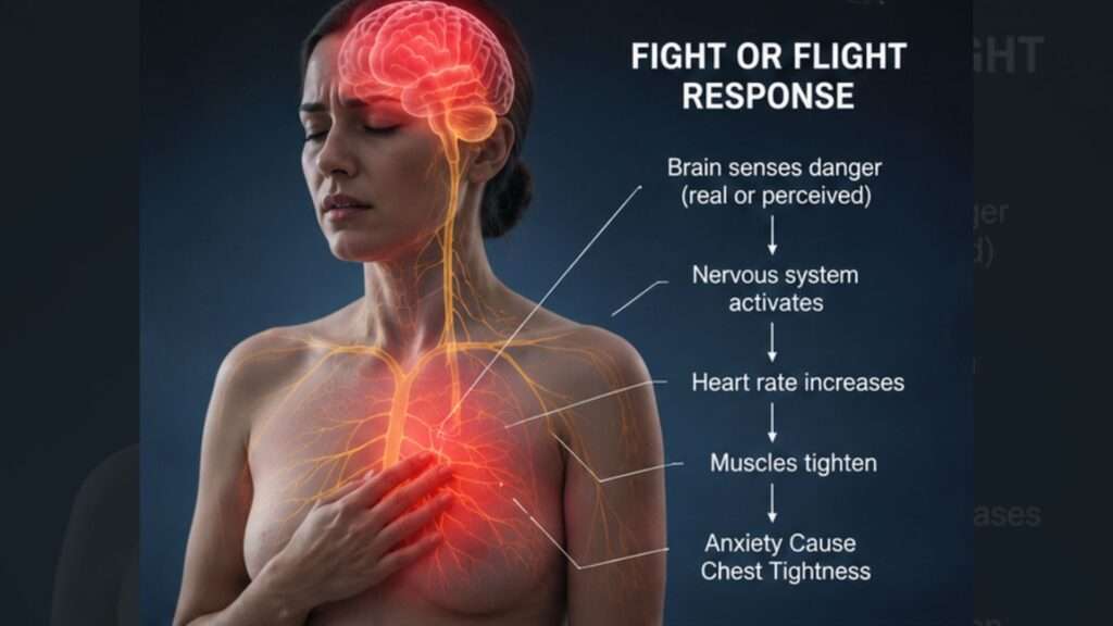 Fight or flight response and how Anety Cause Chest Tightness cours